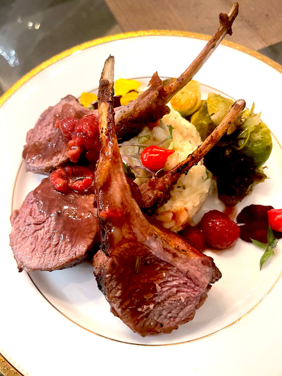 A plated course by the chef